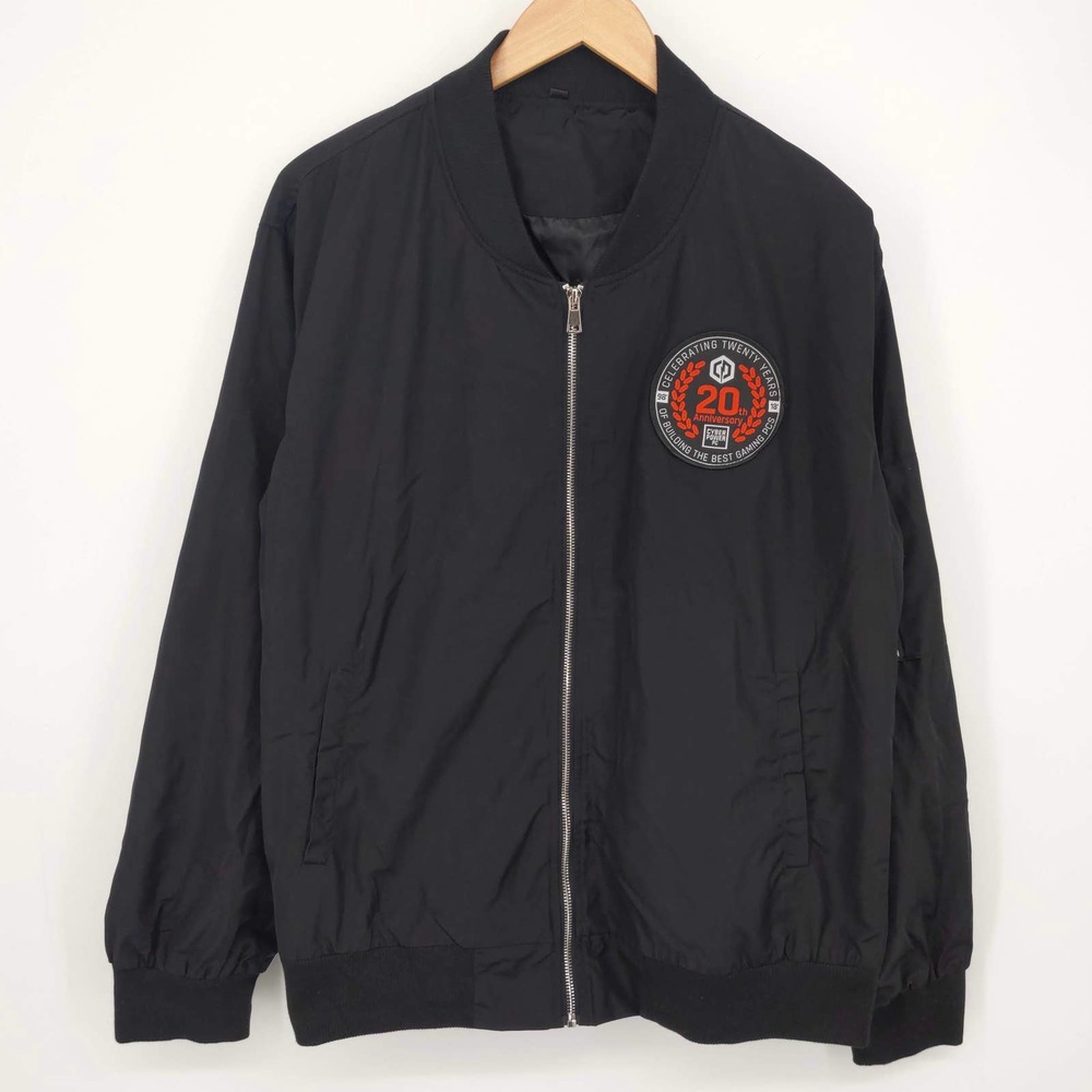 CyberPower Gaming PC 20th Anniversary Bomber Jacket Windbreaker Black Men's XL